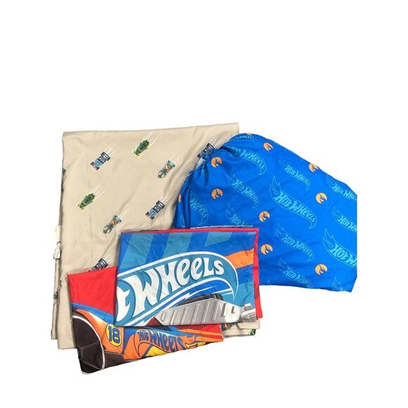 Mattel Other - Hotwheels Full Sheet Set Flat Fitted Two Pillowcases Cars Double-sided Design